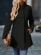 Women's Buttoned Jacket for Autumn Winter Layering Wear