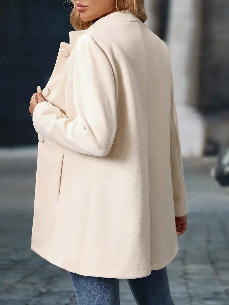Women's Buttoned Jacket for Autumn Winter Layering Wear