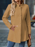 Women's Buttoned Jacket for Autumn Winter Layering Wear