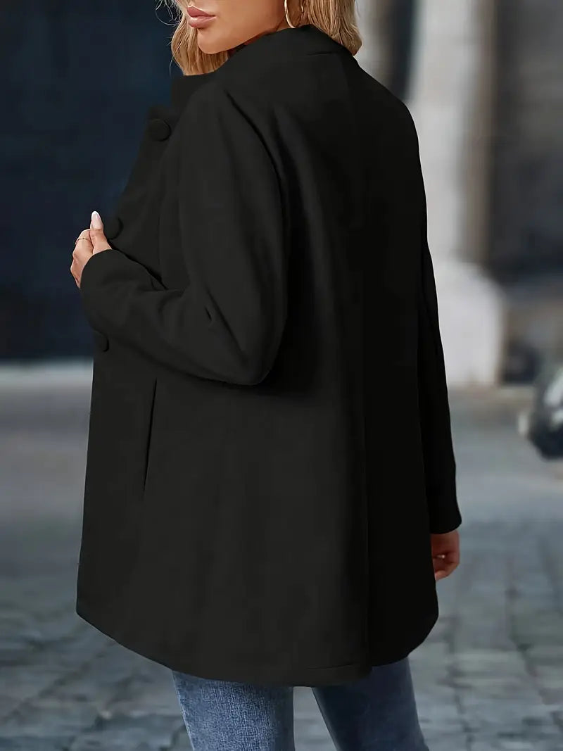 Women's Buttoned Jacket for Autumn Winter Layering Wear