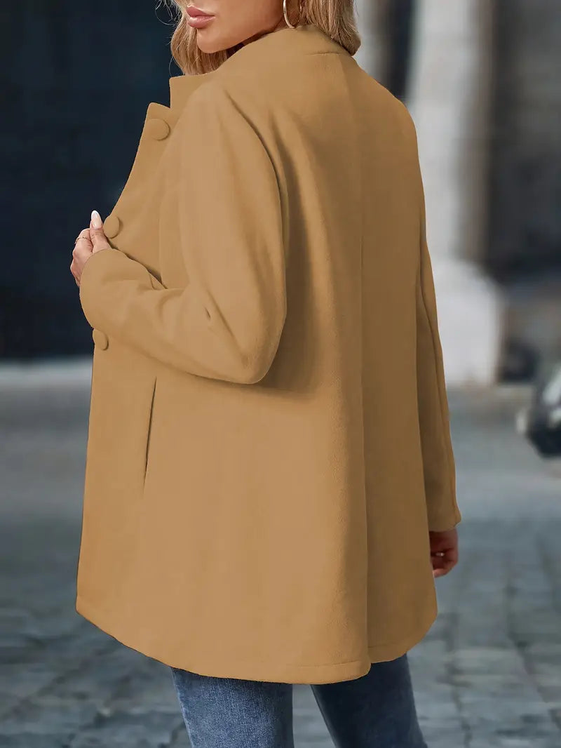 Women's Buttoned Jacket for Autumn Winter Layering Wear