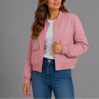 Women's Casual Bomber Jacket for Spring Autumn Wear