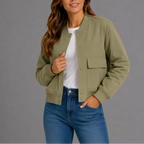 Women's Casual Bomber Jacket for Spring Autumn Wear