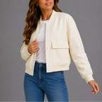 Women's Casual Bomber Jacket for Spring Autumn Wear