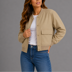 Women's Casual Bomber Jacket for Spring Autumn Wear