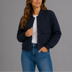 Women's Casual Bomber Jacket for Spring Autumn Wear