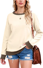 Women's Contrast Trim Sweatshirt for Autumn Winter Wear