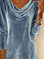 Women's Cowl Neck Long Sleeve Dress Autumn Winter