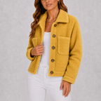 Women's Cozy Buttoned Jacket for Autumn Winter Wear