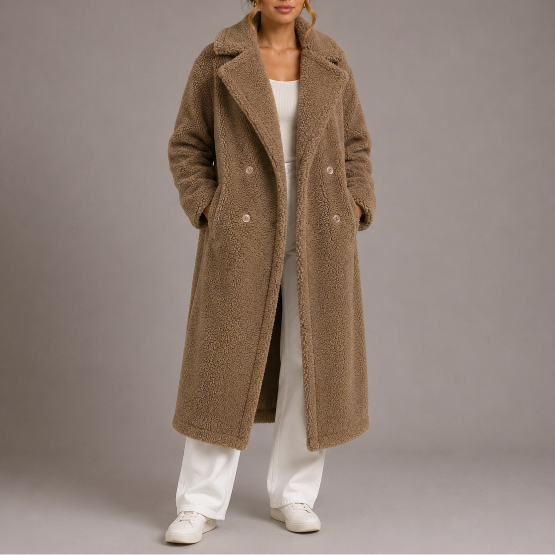 Women's Cozy Long Coat for Autumn Winter Wear