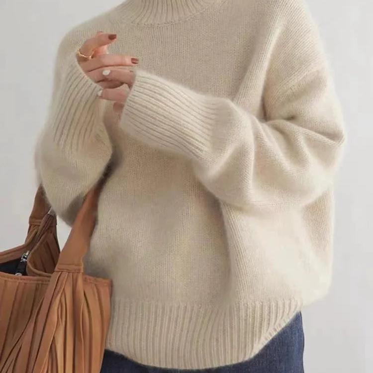 Women's Cozy Turtleneck Sweater for Autumn Winter Layering