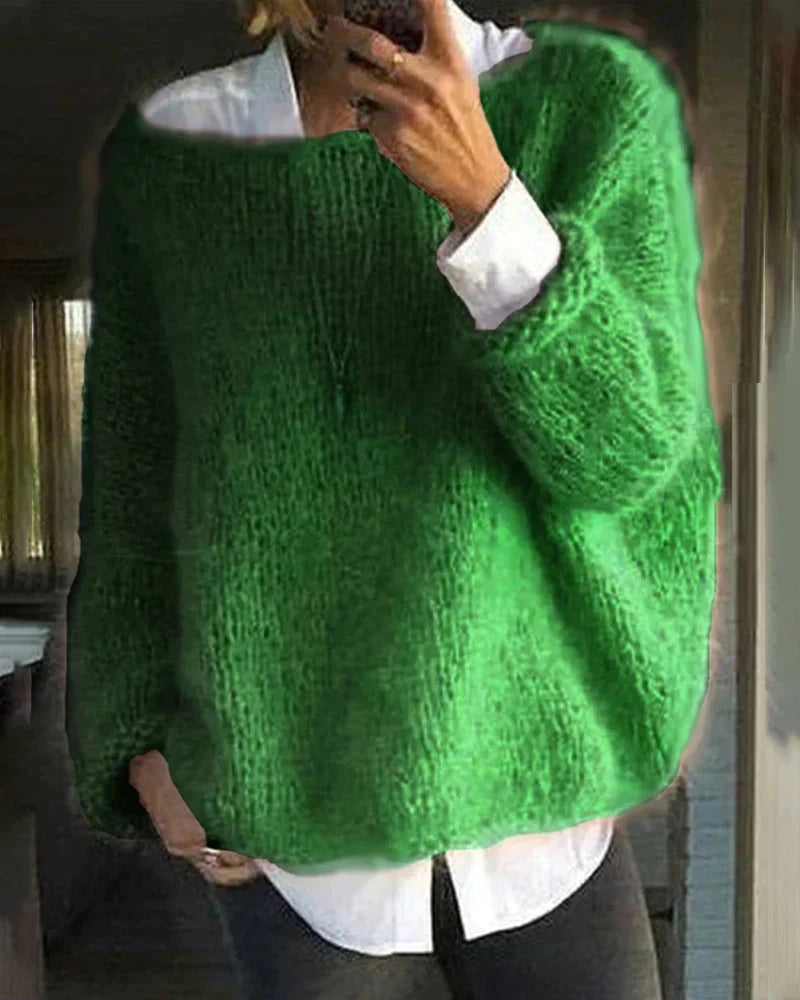 Women's Crew Neck Sweater for Autumn Winter Wear