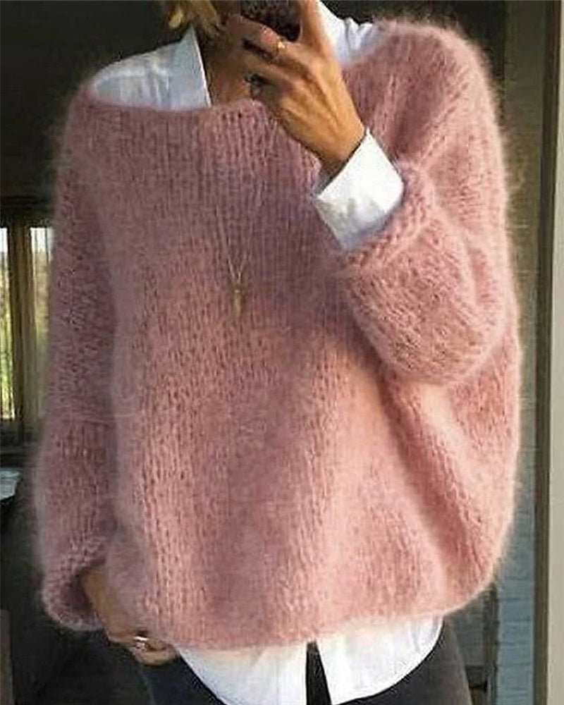 Women's Crew Neck Sweater for Autumn Winter Wear