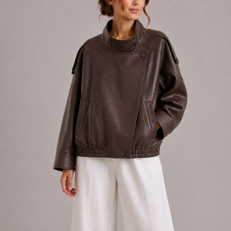 Women's Cropped Jacket for Autumn Winter Everyday Wear
