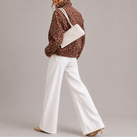 Women's Cropped Printed Jacket for Spring Autumn Wear