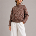 Women's Cropped Printed Jacket for Spring Autumn Wear