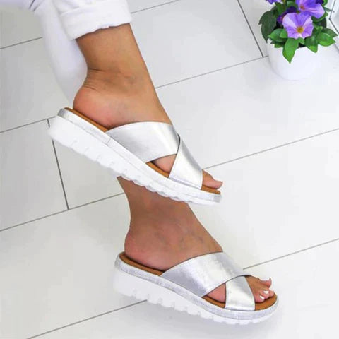 Women's Cross Strap Slippers for Leisure and Home