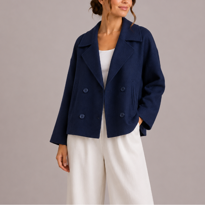 Women's Double-Breasted Coat for Autumn Winter Casual Wear