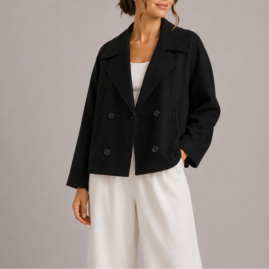 Women's Double-Breasted Coat for Autumn Winter Casual Wear