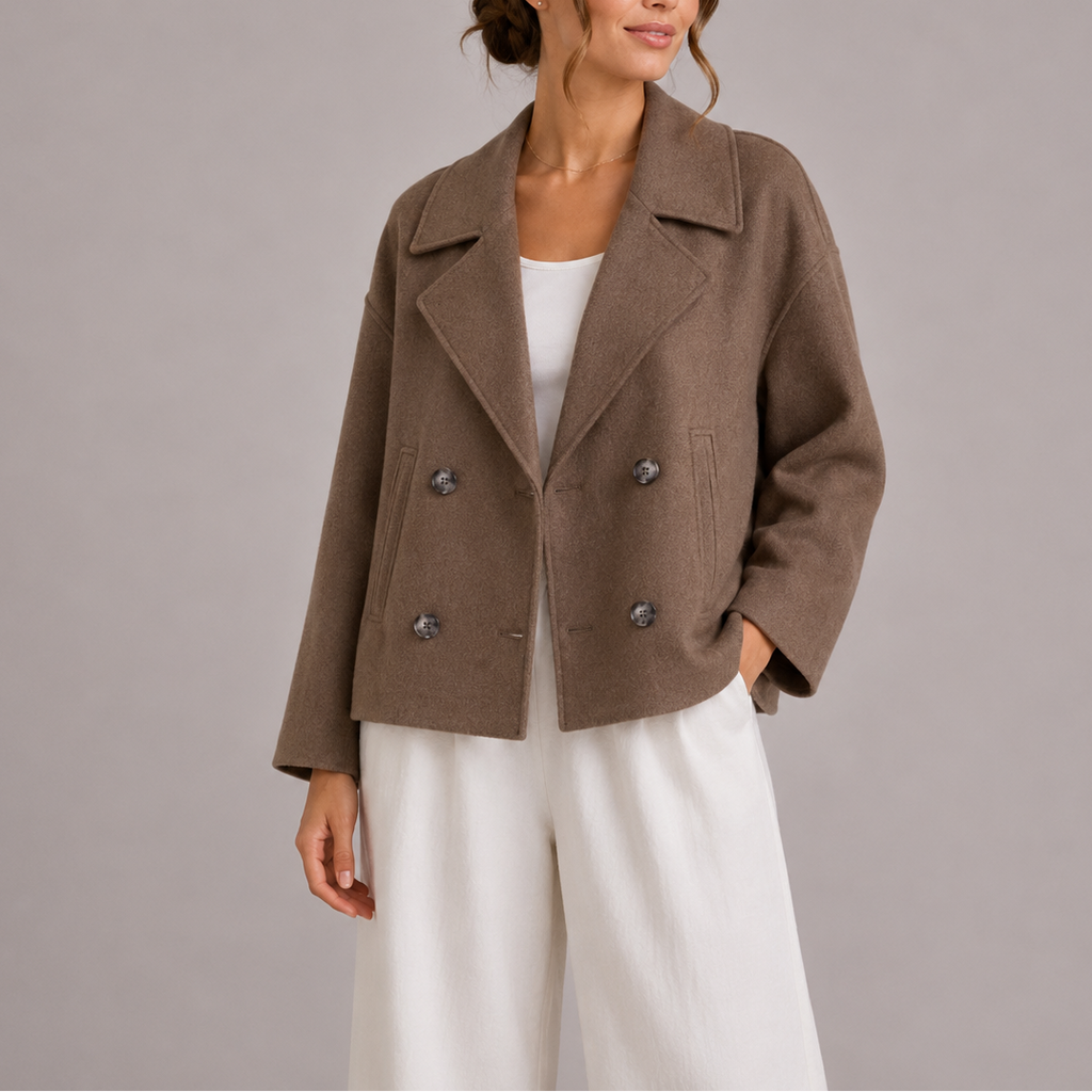 Women's Double-Breasted Coat for Autumn Winter Casual Wear