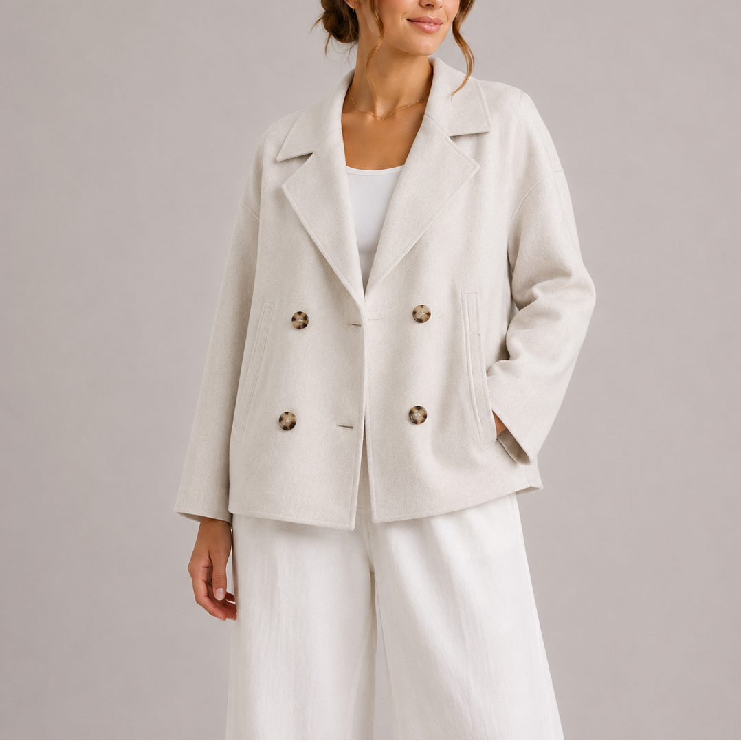 Women's Double-Breasted Coat for Autumn Winter Casual Wear