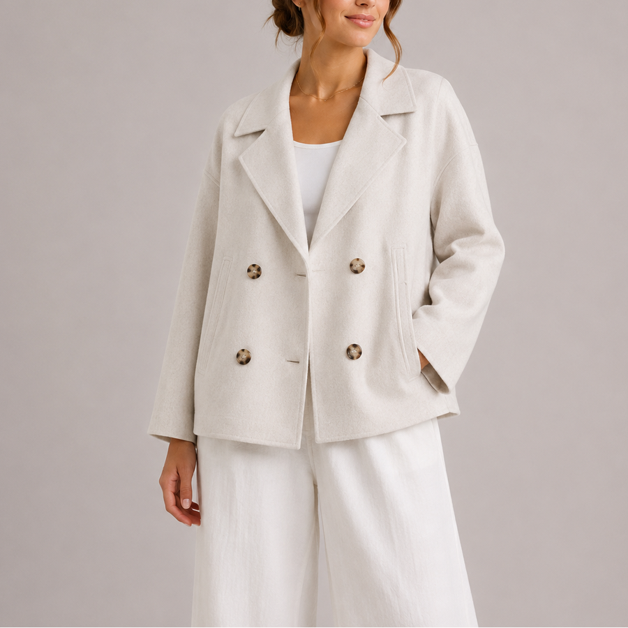 Women's Double-Breasted Coat for Autumn Winter Casual Wear