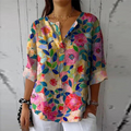 Women's Floral Button Blouse for Effortless Summer Outings
