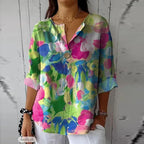 Women's Floral Button Blouse for Effortless Summer Outings