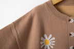 Women's Floral Button Front Cardigan for Autumn Winter Wear