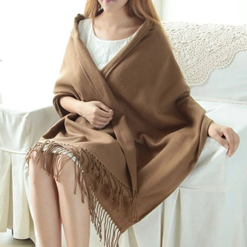 Women's Fringed Wrap Shawl for Layered Styling