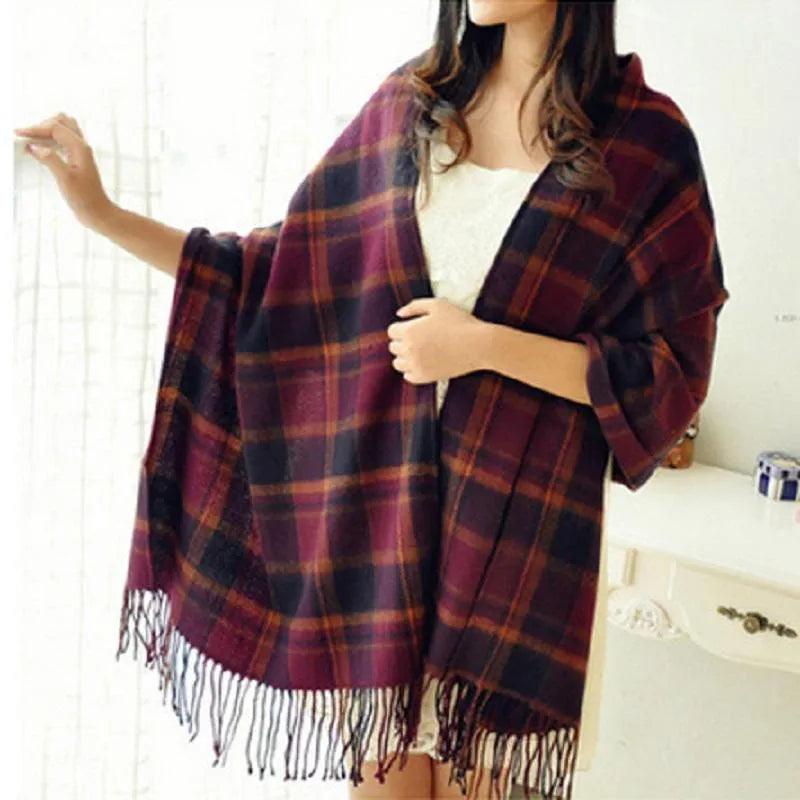 Women's Fringed Wrap Shawl for Layered Styling