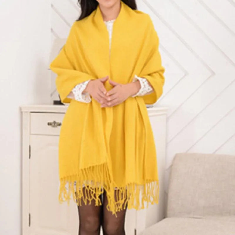 Women's Fringed Wrap Shawl for Layered Styling