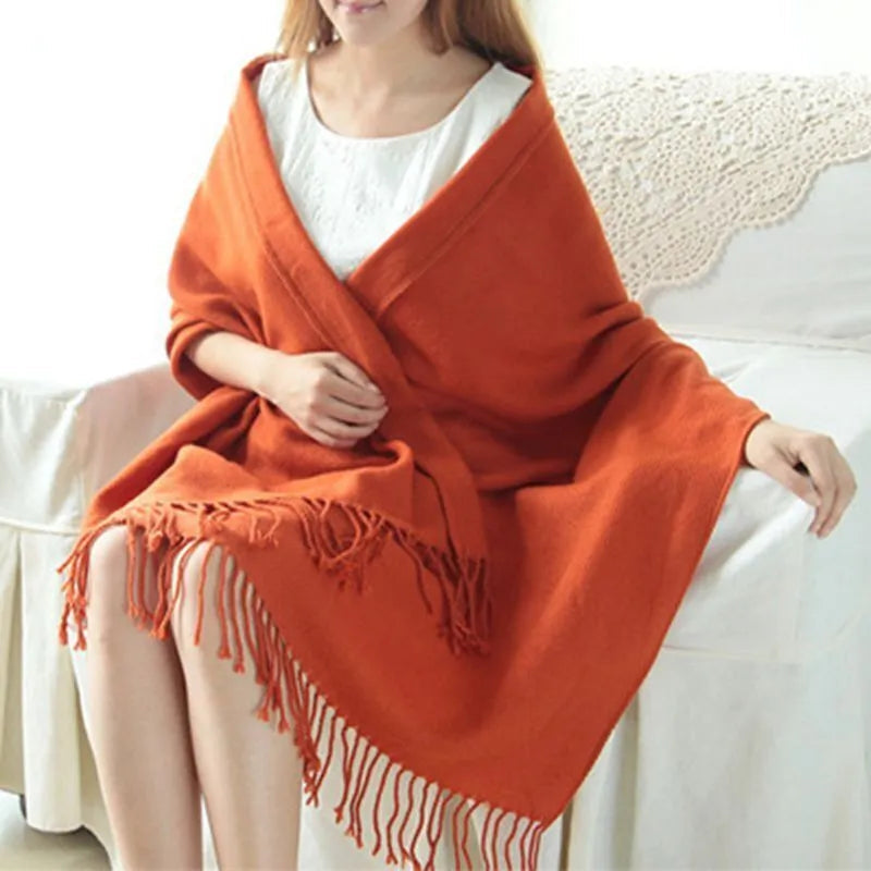Women's Fringed Wrap Shawl for Layered Styling