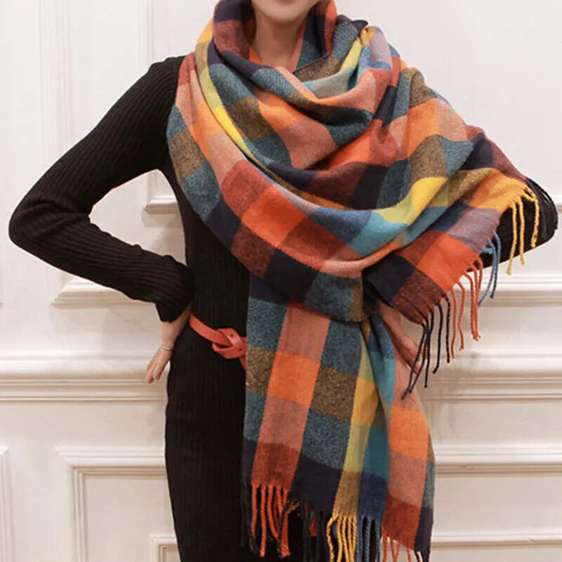 Women's Fringed Wrap Shawl for Layered Styling
