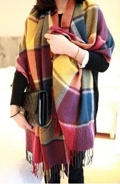 Women's Fringed Wrap Shawl for Layered Styling