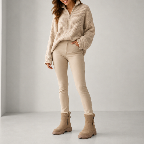Women's Fur Lined Ankle Boots for Winter Wear