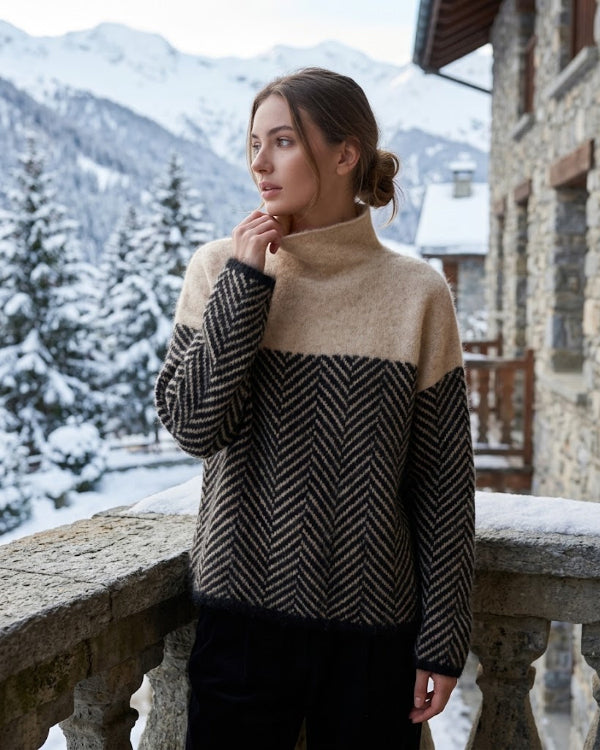 Women's High Neck Sweater for Autumn Winter Wear