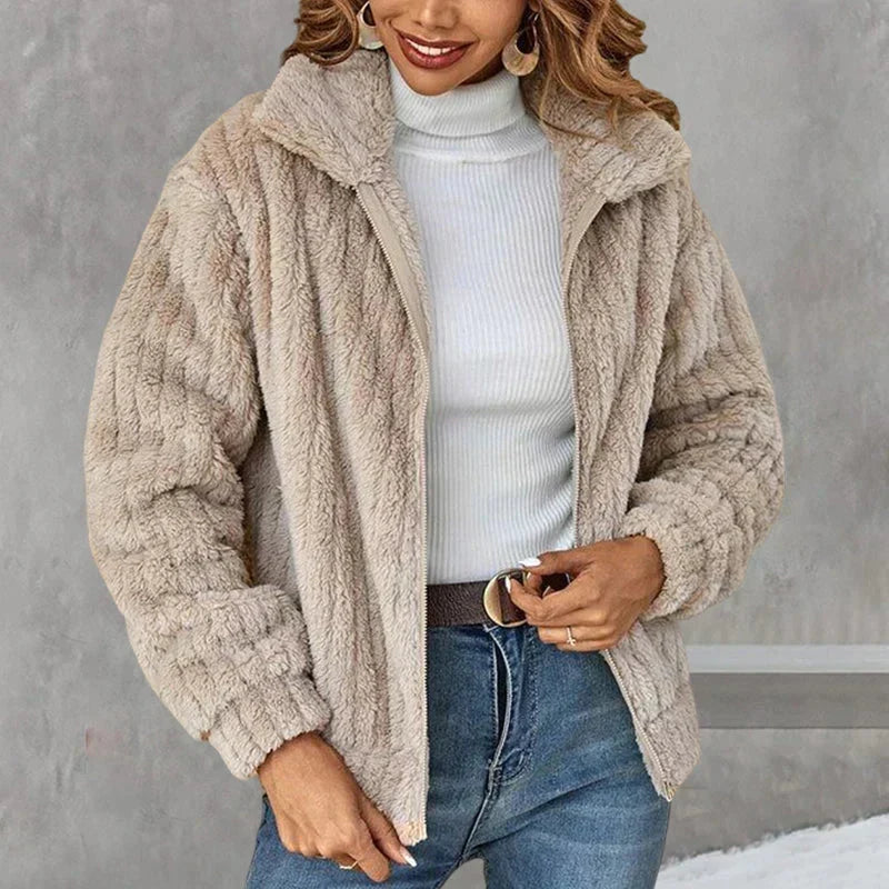 Women's Hooded Knit Jacket for Cooler Autumn Days