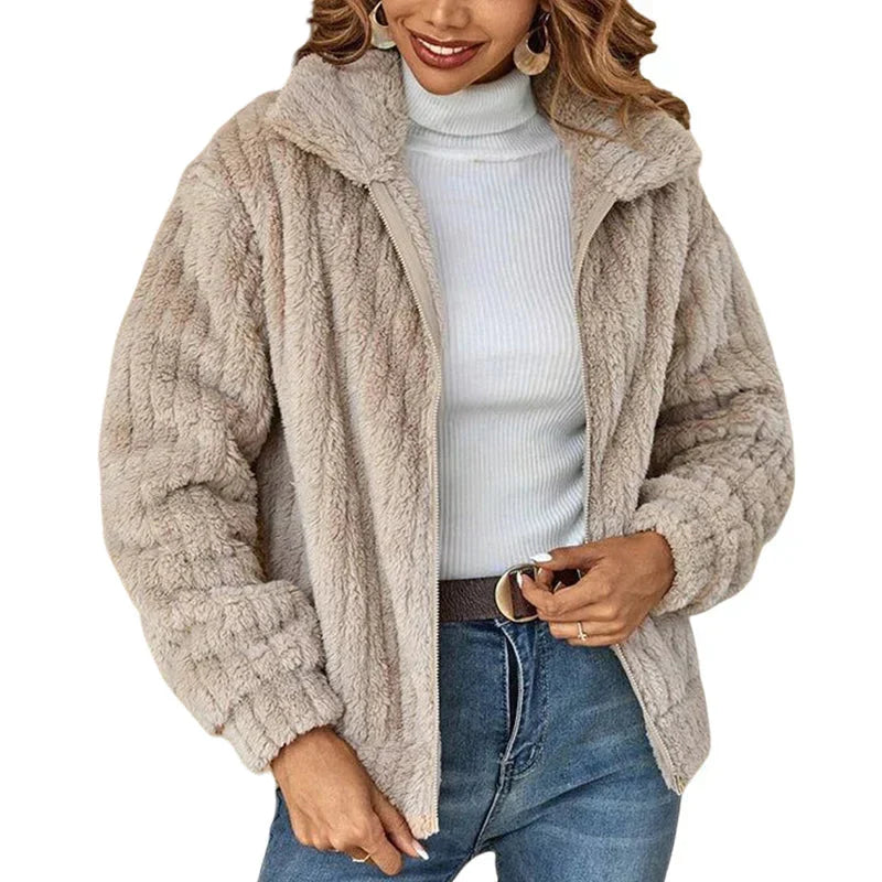 Women's Hooded Knit Jacket for Cooler Autumn Days