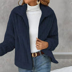 Women's Hooded Knit Jacket for Cooler Autumn Days
