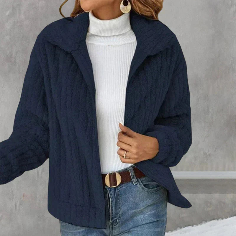 Women's Hooded Knit Jacket for Cooler Autumn Days