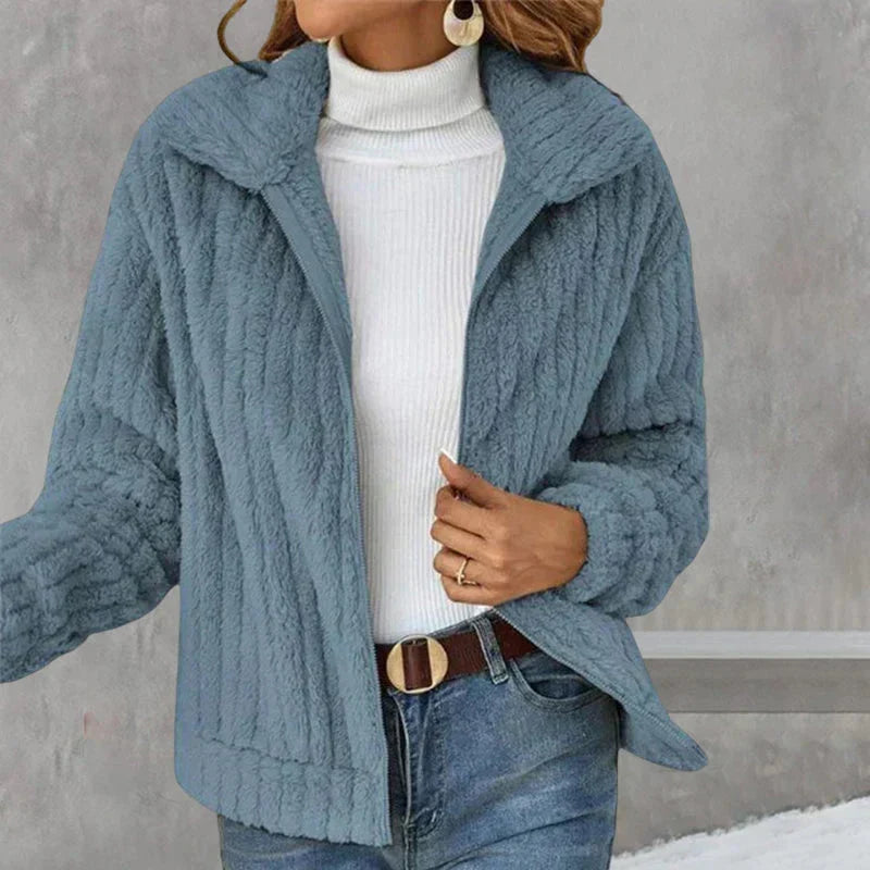 Women's Hooded Knit Jacket for Cooler Autumn Days