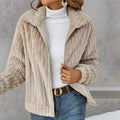 Women's Hooded Knit Jacket for Cooler Autumn Days