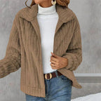 Women's Hooded Knit Jacket for Cooler Autumn Days