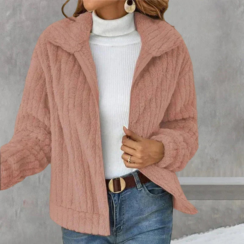 Women's Hooded Knit Jacket for Cooler Autumn Days
