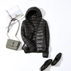 Women's Hooded Puffer Jacket for Autumn Winter Wear