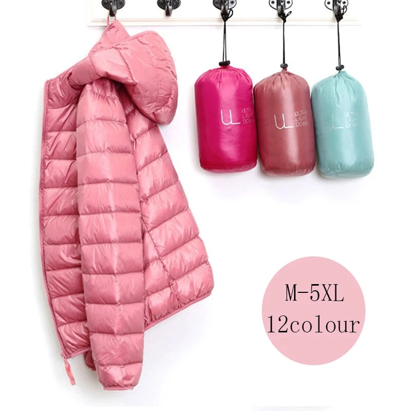 Women's Hooded Puffer Jacket for Autumn Winter Wear