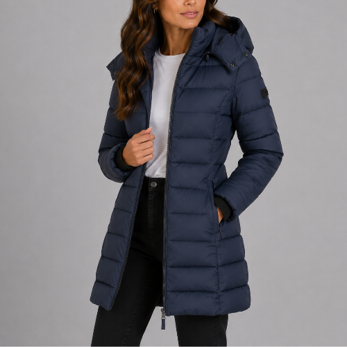 Women's Hooded Puffer Jacket for Autumn Winter Wear