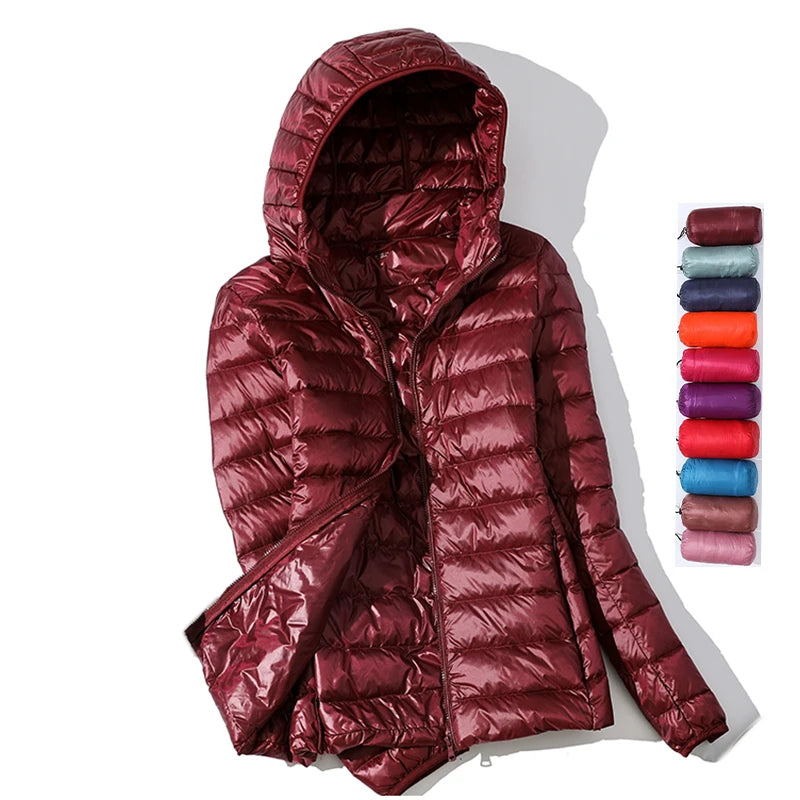 Women's Hooded Puffer Jacket for Autumn Winter Wear