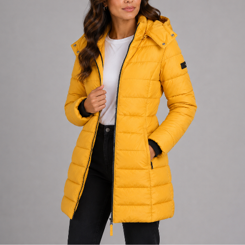 Women's Hooded Puffer Jacket for Autumn Winter Wear